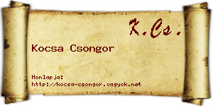 Kocsa Csongor névjegykártya