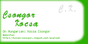 csongor kocsa business card